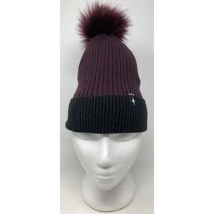 Smartwool Powder Pass Winter Knit Beanie Pom Pom Hat Women's Woodsmoke NWT